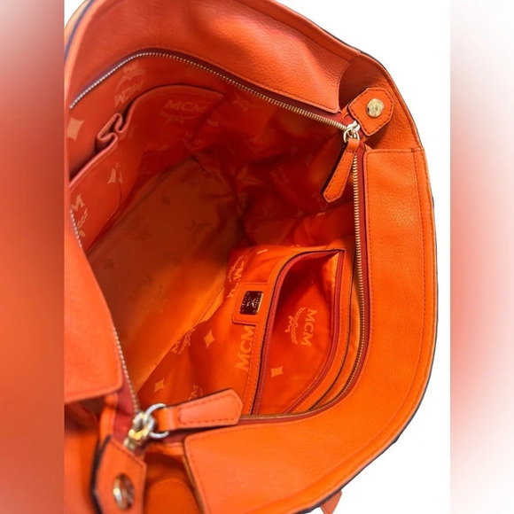 MCM 🍊 Pebbled Leather Tote - Picture 12 of 14